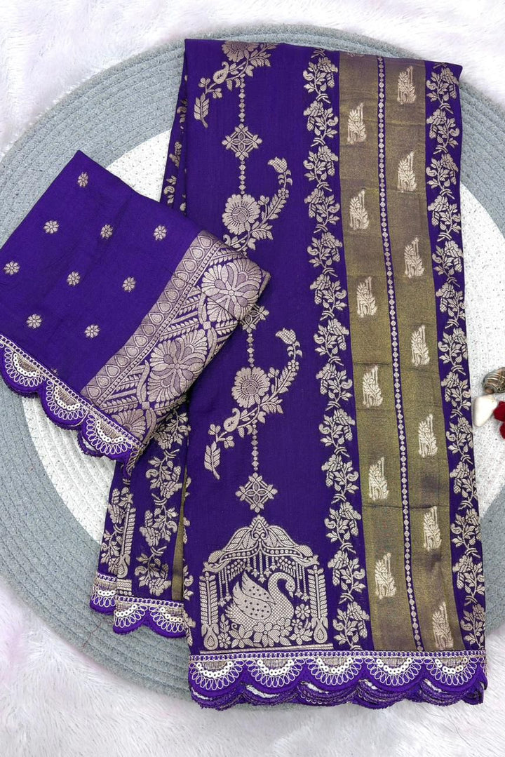 Fusion Flair Crepe Khadi Tissue Paithani Silk Saree