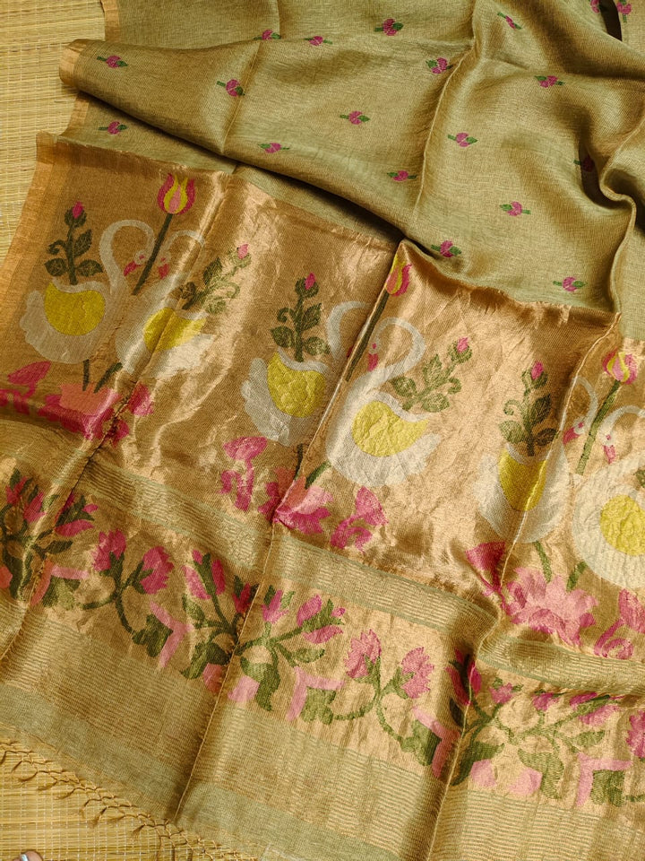 Hriday Dhwani Linen Banarasi Saree