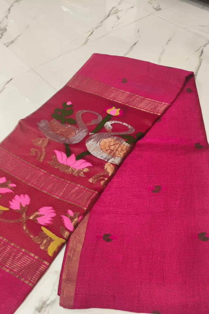 Hriday Dhwani Linen Banarasi Saree