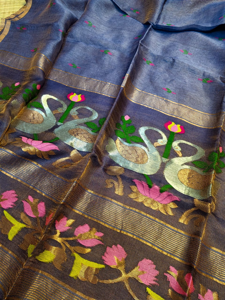 Hriday Dhwani Linen Banarasi Saree