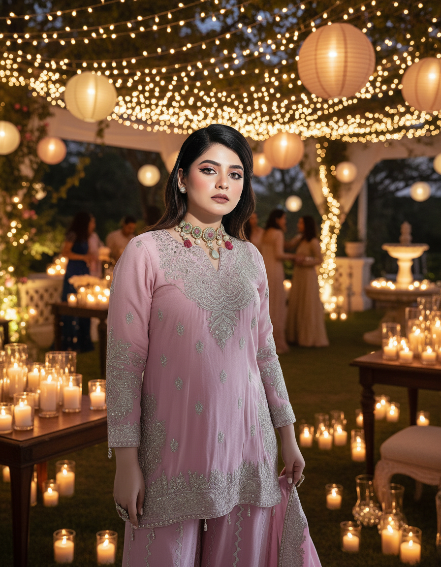 Gulabi Rani Chinnon Silk Gharara Set