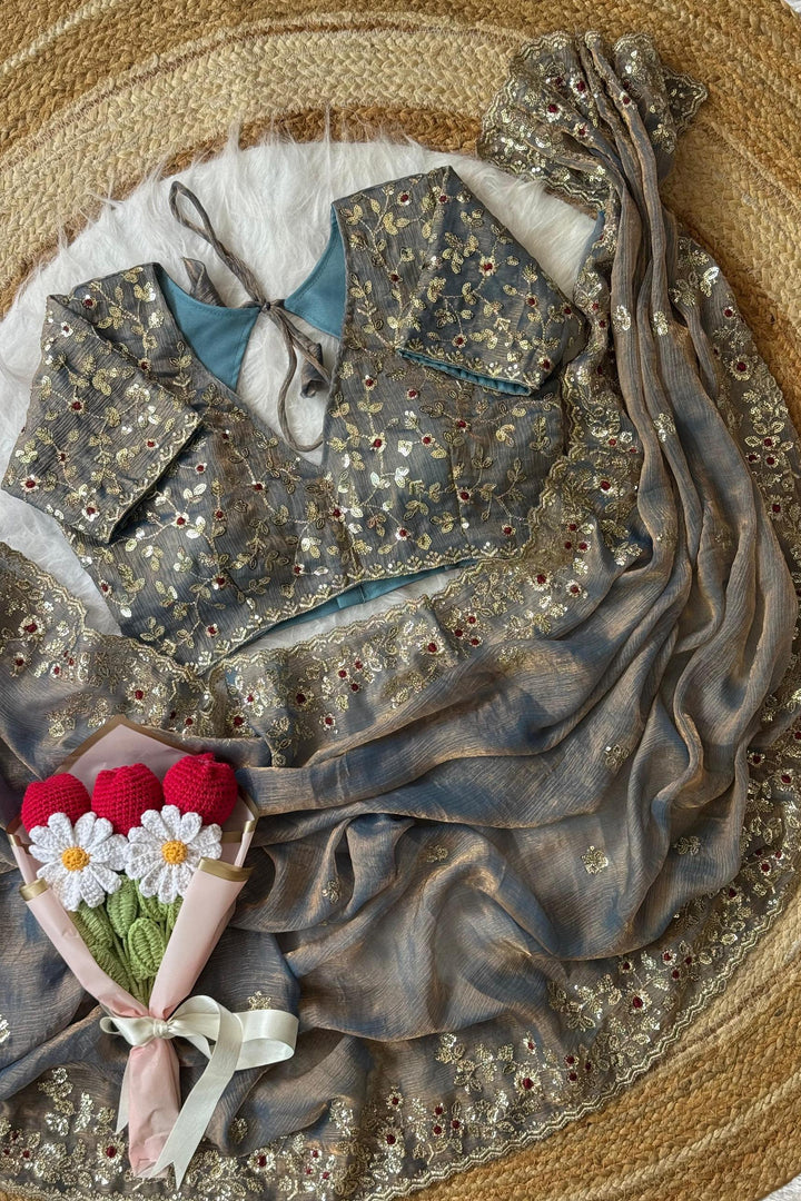 Silent Promise Partywear Chiffon Saree