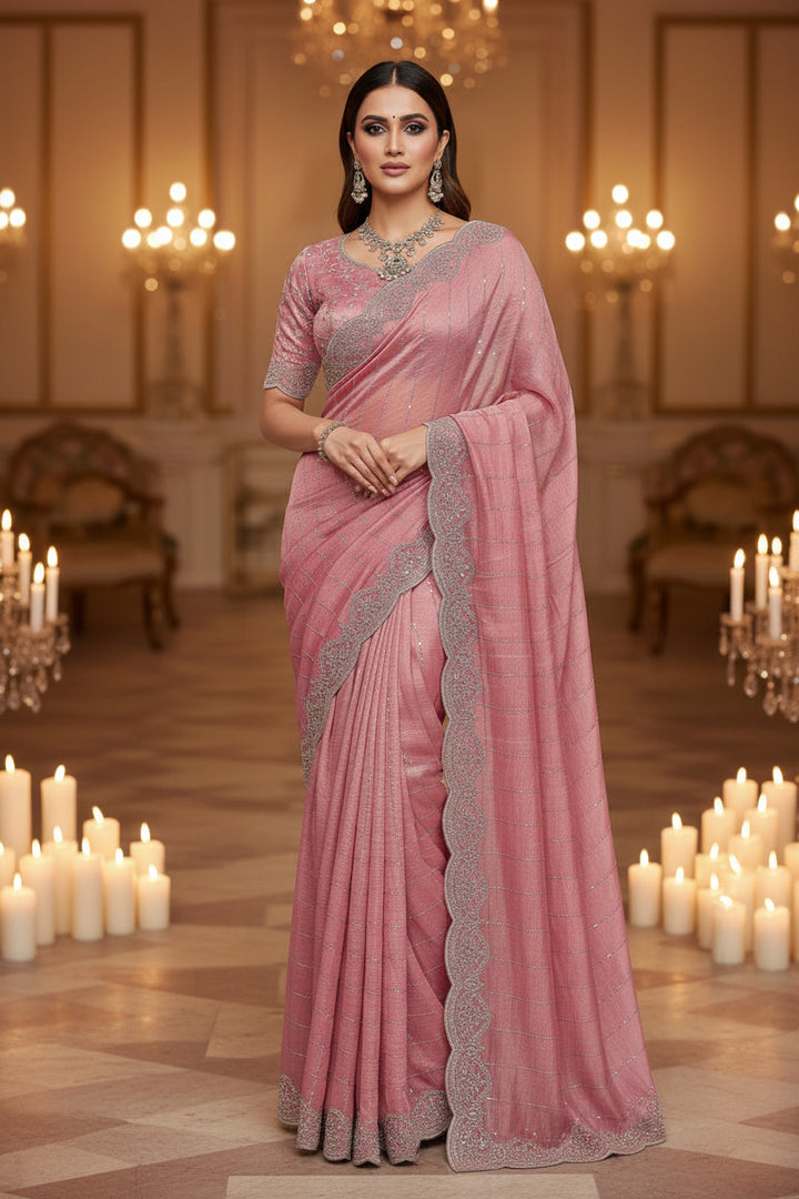 Aalaya Designer Chiffon Embroidery Silk Saree