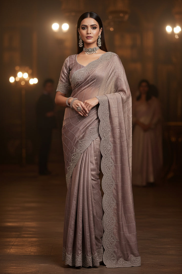 Aalaya Designer Chiffon Embroidery Silk Saree