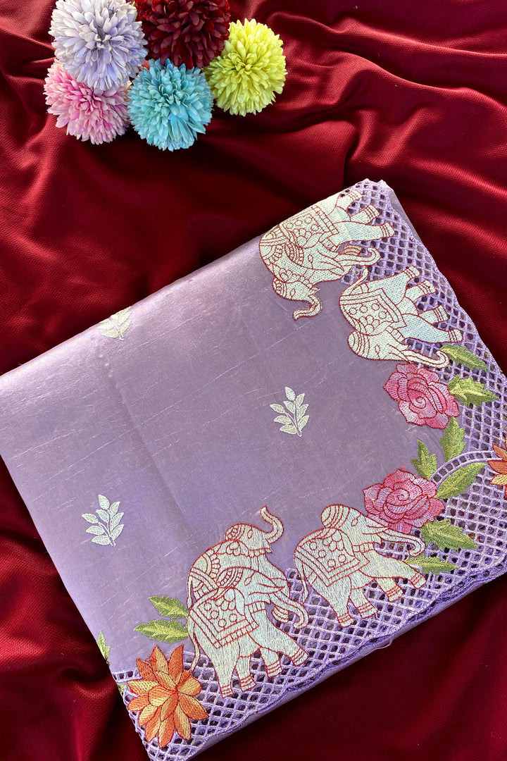 Desert Rose Fancy Tussar Silk Saree