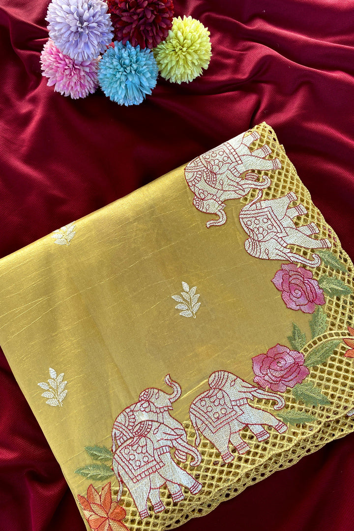 Desert Rose Fancy Tussar Silk Saree