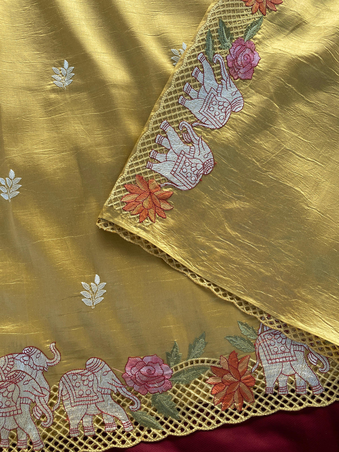 Desert Rose Fancy Tussar Silk Saree