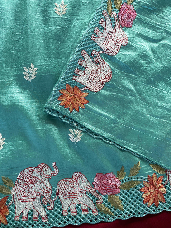 Desert Rose Fancy Tussar Silk Saree