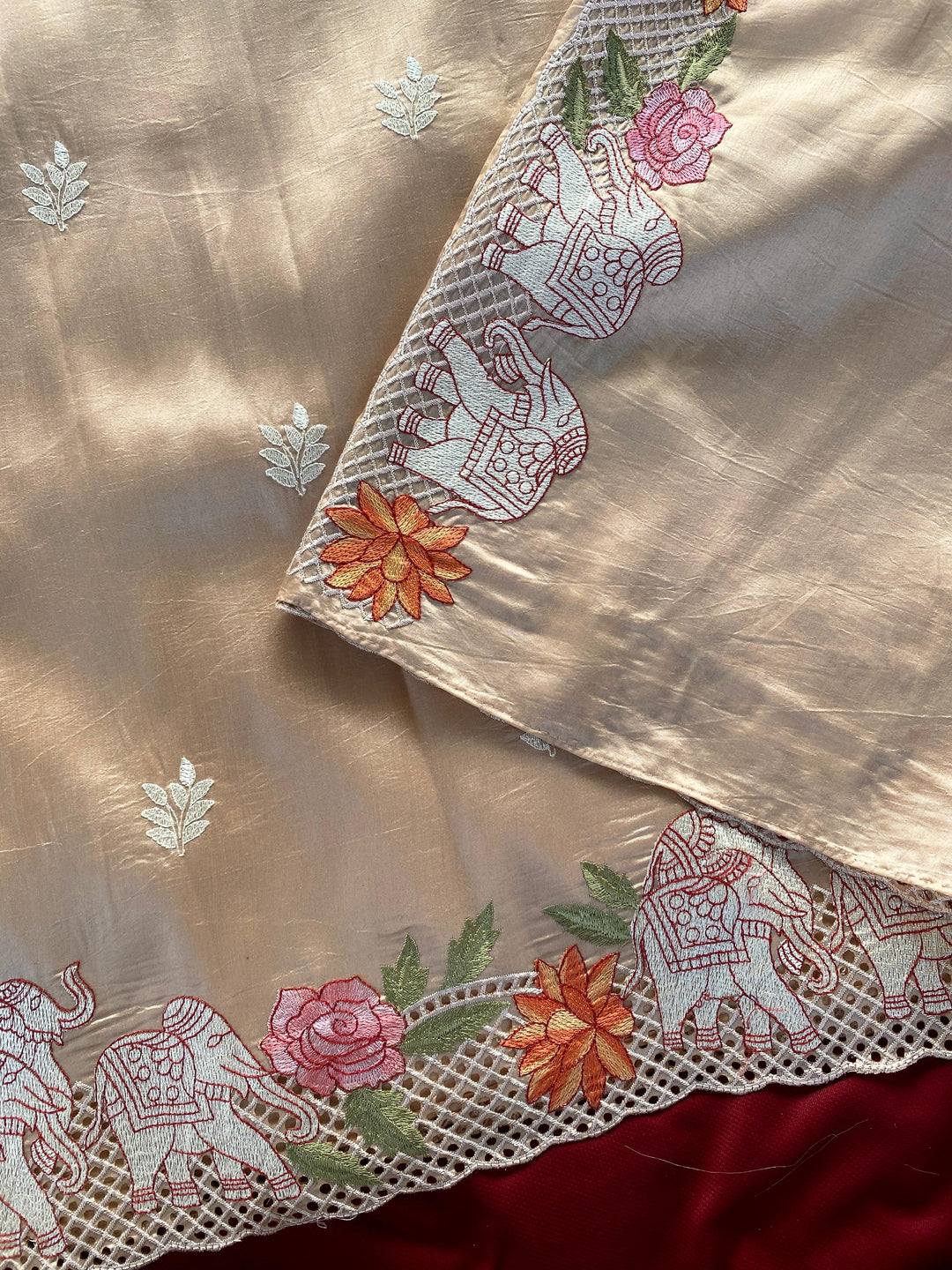 Desert Rose Fancy Tussar Silk Saree