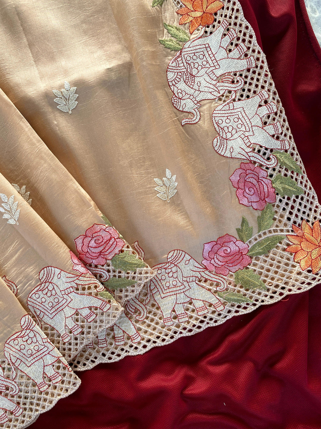 Desert Rose Fancy Tussar Silk Saree