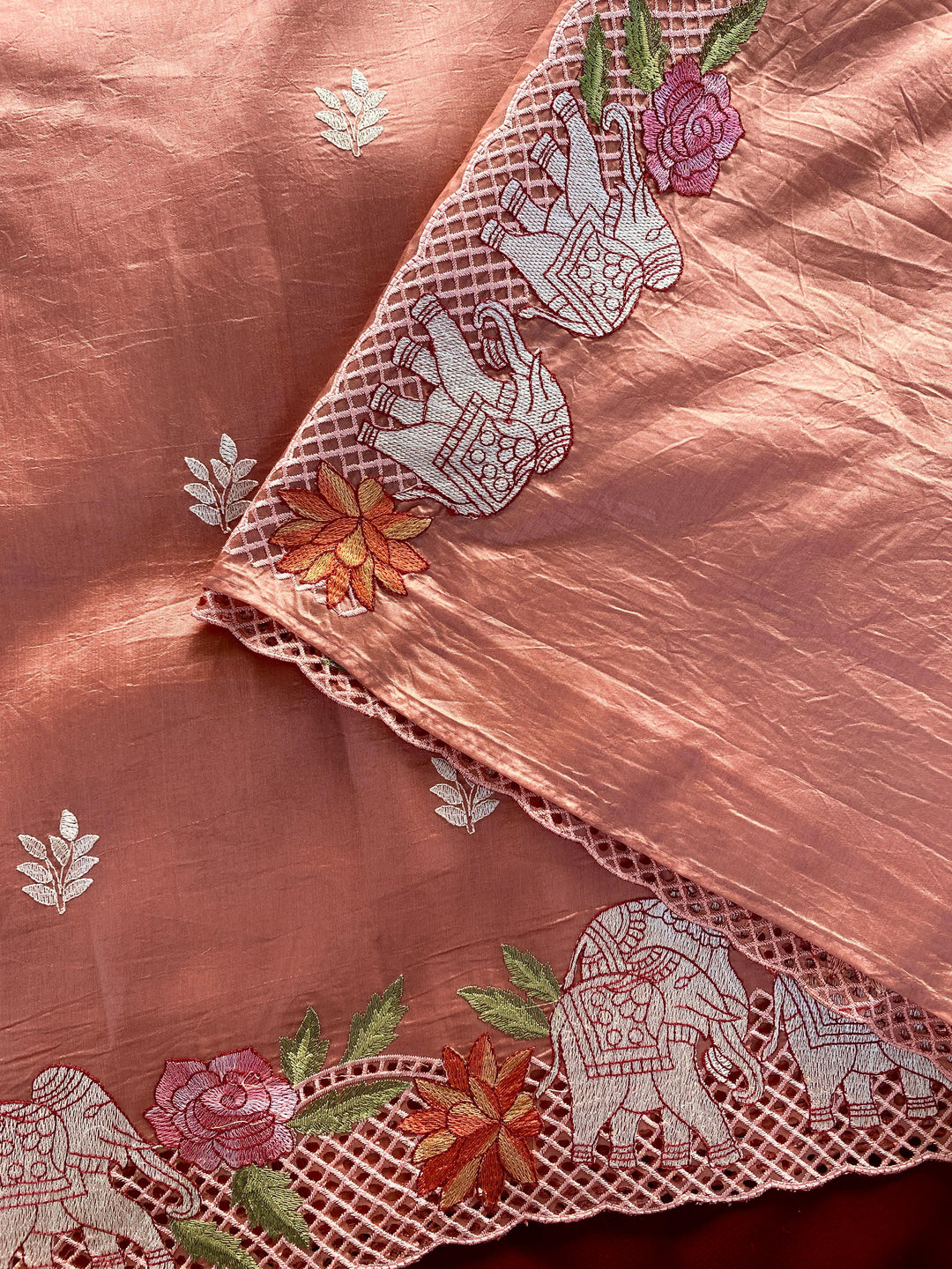 Desert Rose Fancy Tussar Silk Saree