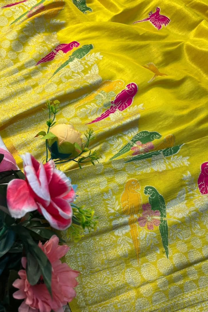 Bloom in Earth Tissue Organza Silk Saree