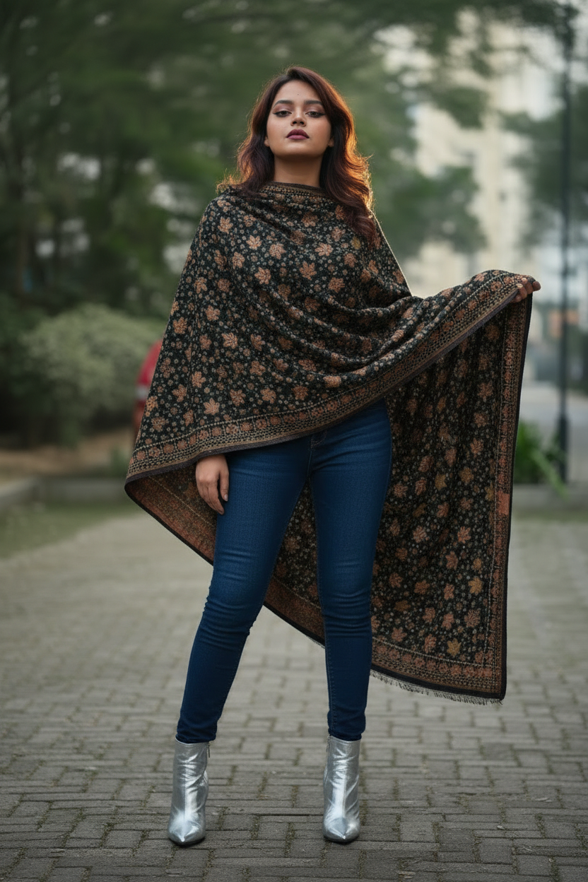 Cozy Warmth- Shawl Collection(Maple Leaf Design)