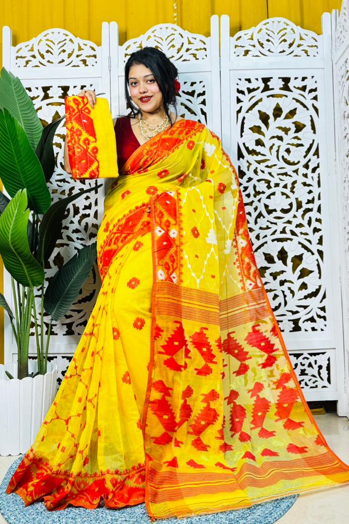 Taan Agni Dhakai Jamdani Saree