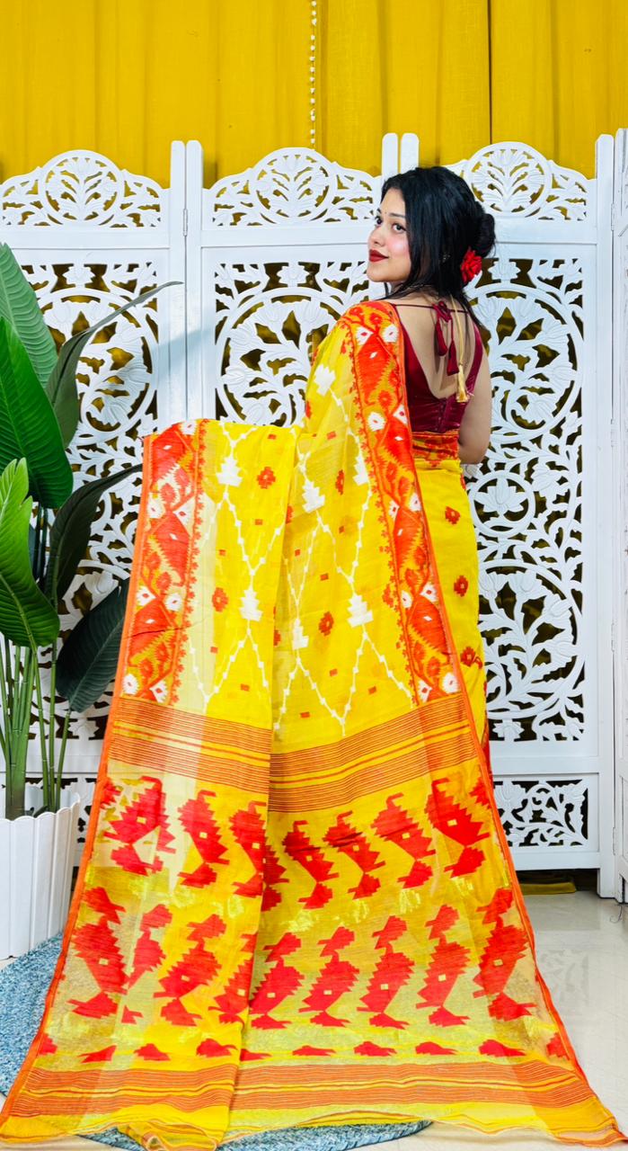 Taan Agni Dhakai Jamdani Saree