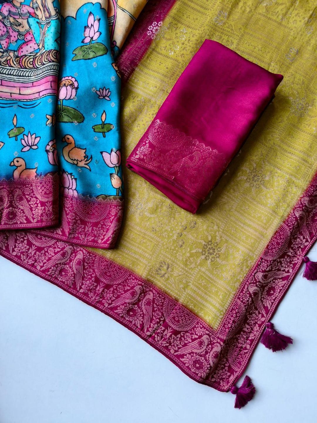 Azure Wing Viscose Crepe Georgette Silk Saree