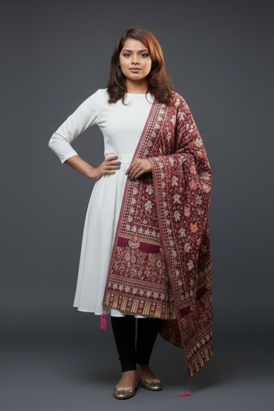 Cozy Warmth- Shawl Collection(Maple Leaf Design)