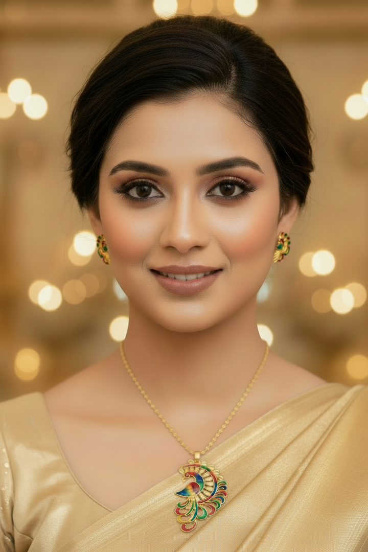 Peacock Shine-Gold Plated Jewellery Set