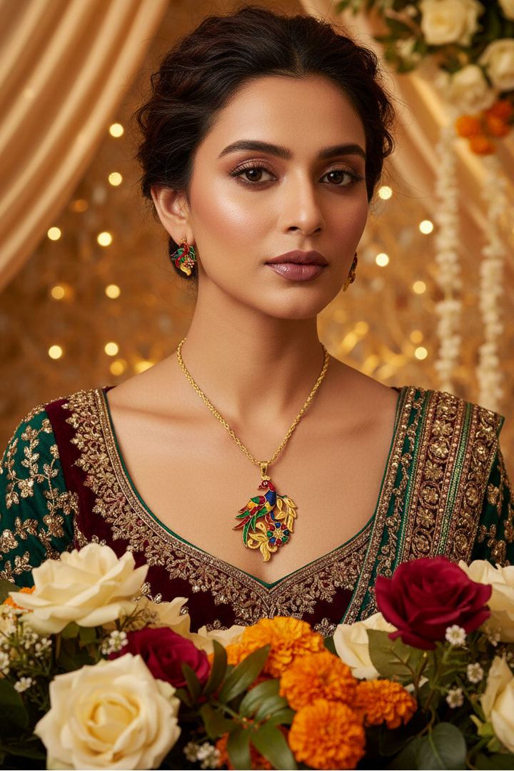 The Queen Of Birds-Gold Plated Jewellery Set