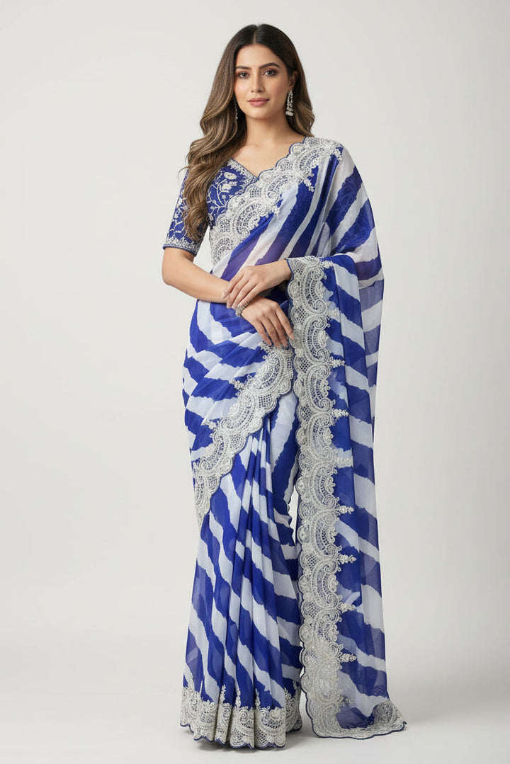 Rosé Silence Designer Rangoli Silk Saree