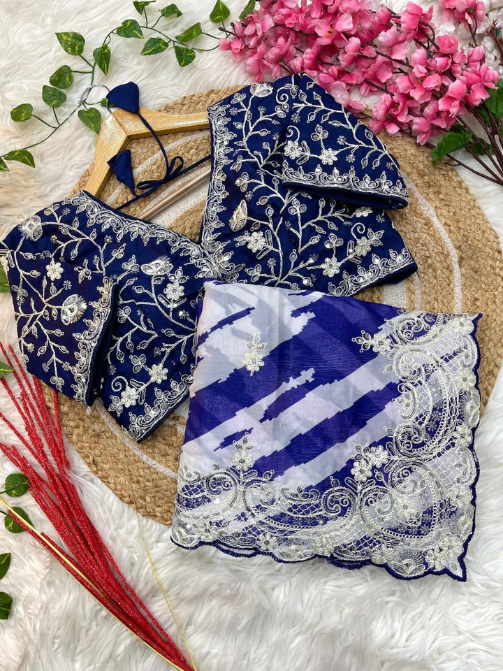 Rosé Silence Designer Rangoli Silk Saree