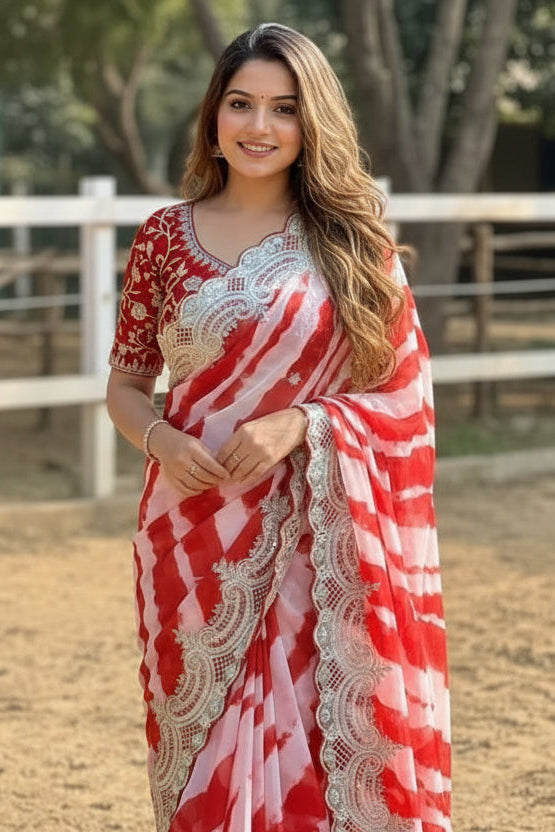 Rosé Silence Designer Rangoli Silk Saree