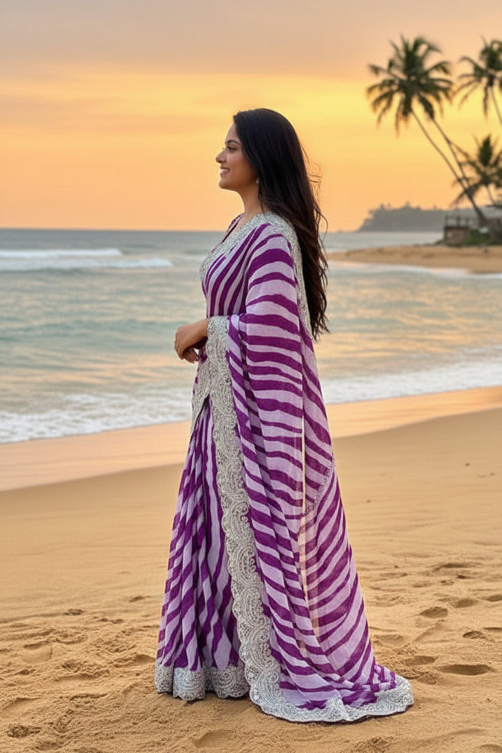 Rosé Silence Designer Rangoli Silk Saree