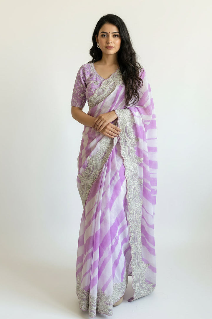 Rosé Silence Designer Rangoli Silk Saree