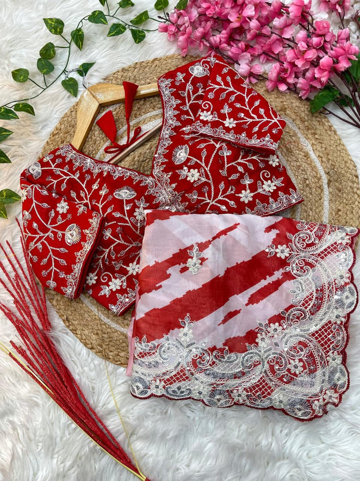 Rosé Silence Designer Rangoli Silk Saree