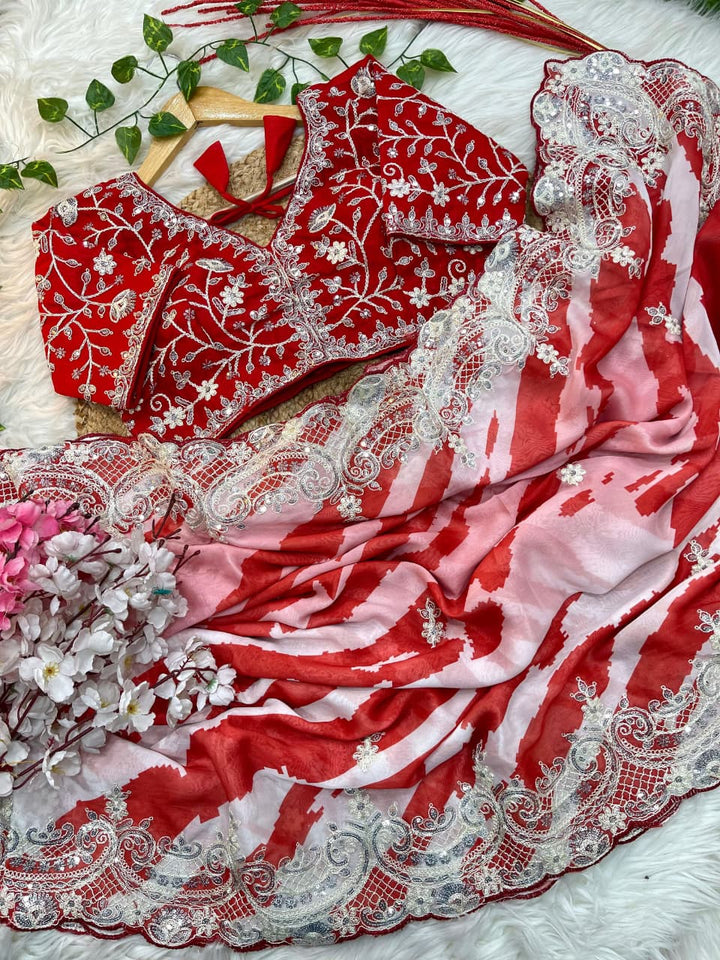 Rosé Silence Designer Rangoli Silk Saree