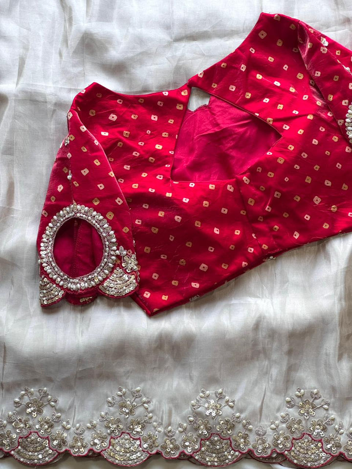 Desert Beauty Partywear Designer Satin Silk Saree