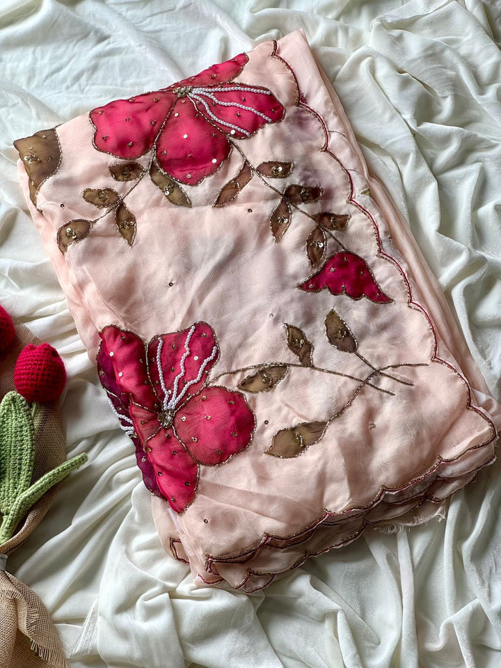 Hidden Heart Fancy Partywear Silk Saree