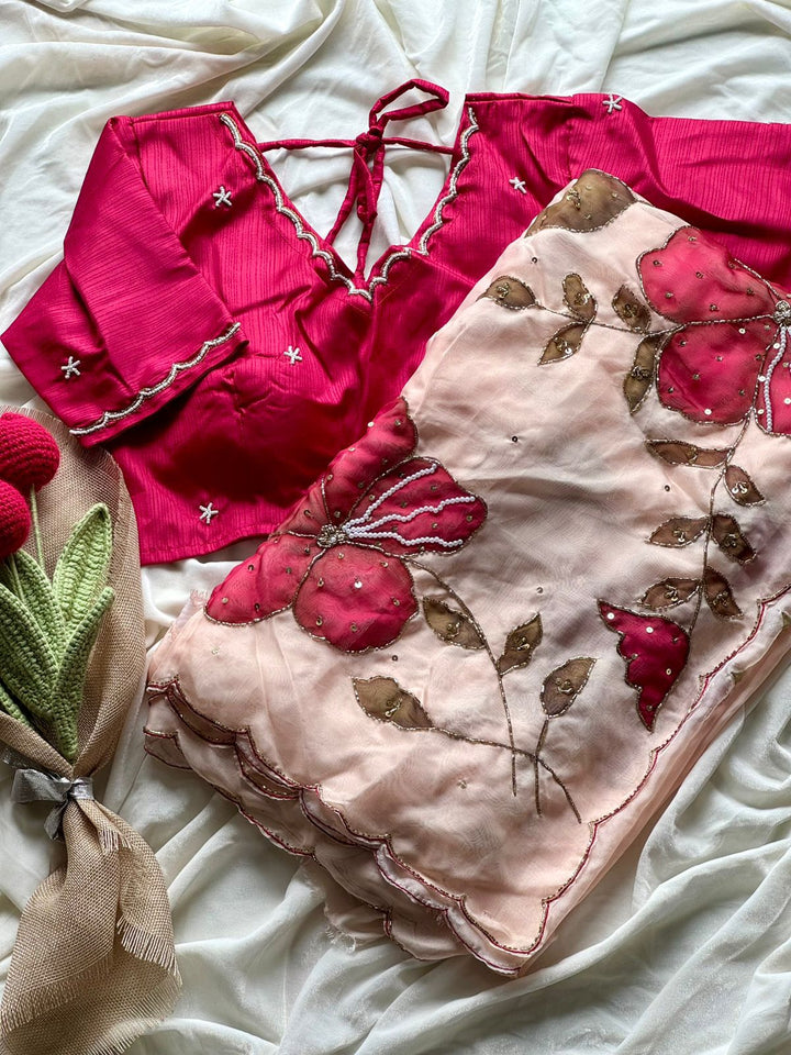 Hidden Heart Fancy Partywear Silk Saree