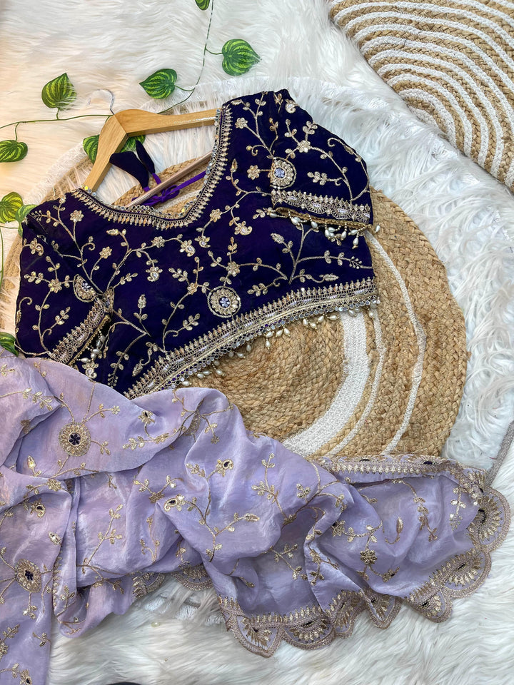 Shaam Rang Designer Partywear Sequins Satin Silk Saree