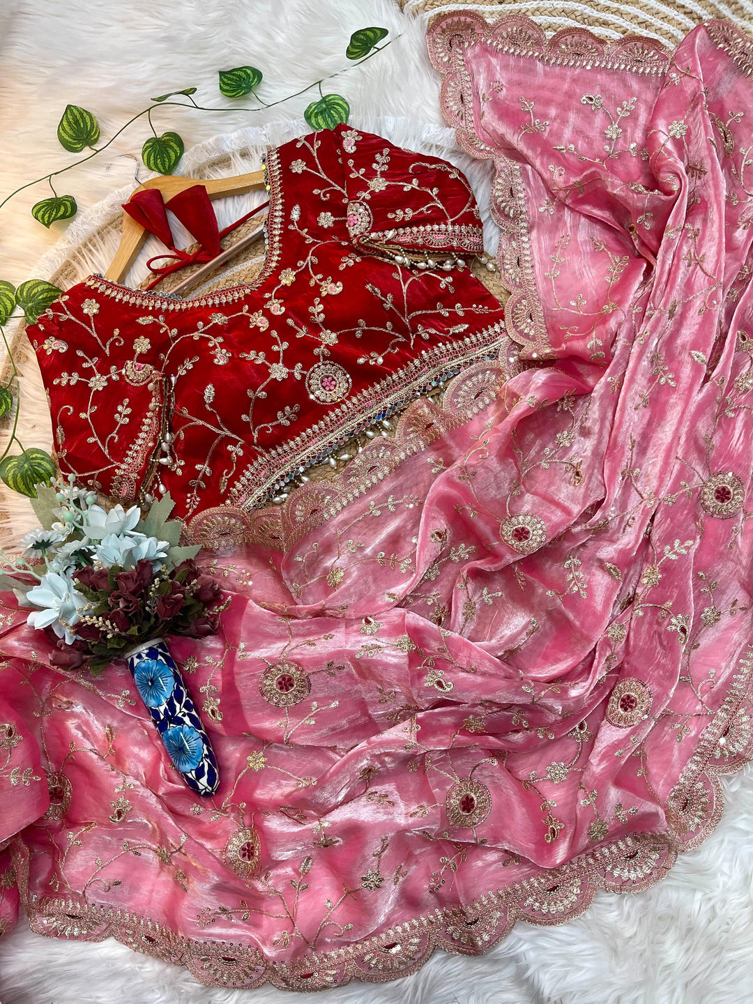 Shaam Rang Designer Partywear Sequins Satin Silk Saree