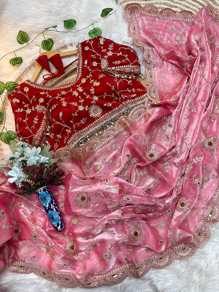 Shaam Rang Designer Partywear Sequins Satin Silk Saree