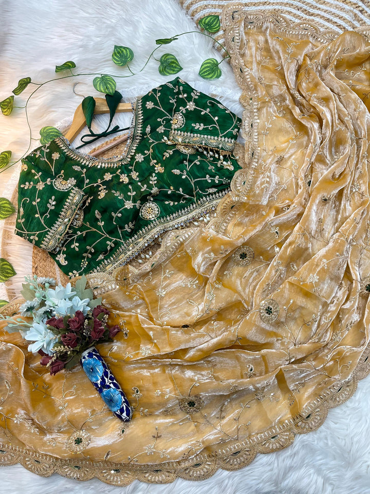 Shaam Rang Designer Partywear Sequins Satin Silk Saree