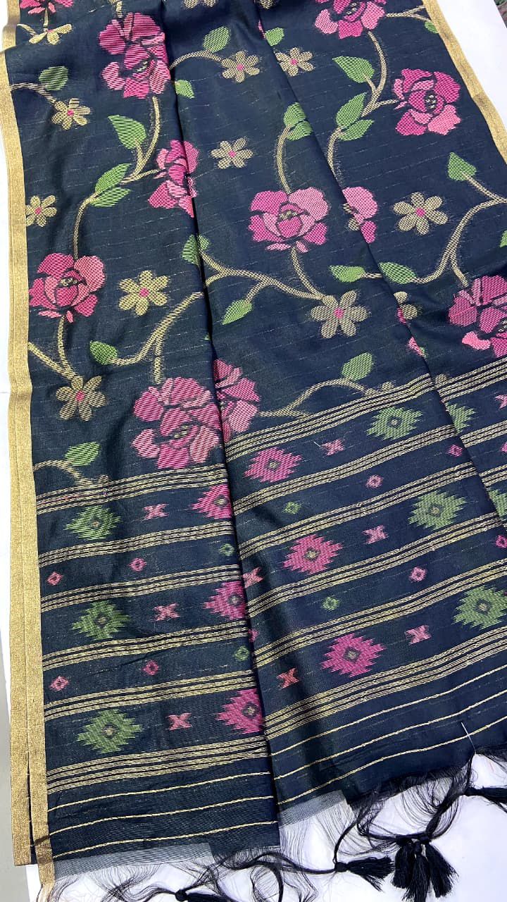 Weave Ritual Cotton Jamdani Designer Saree