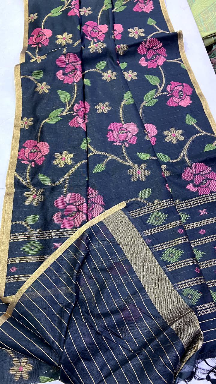 Weave Ritual Cotton Jamdani Designer Saree