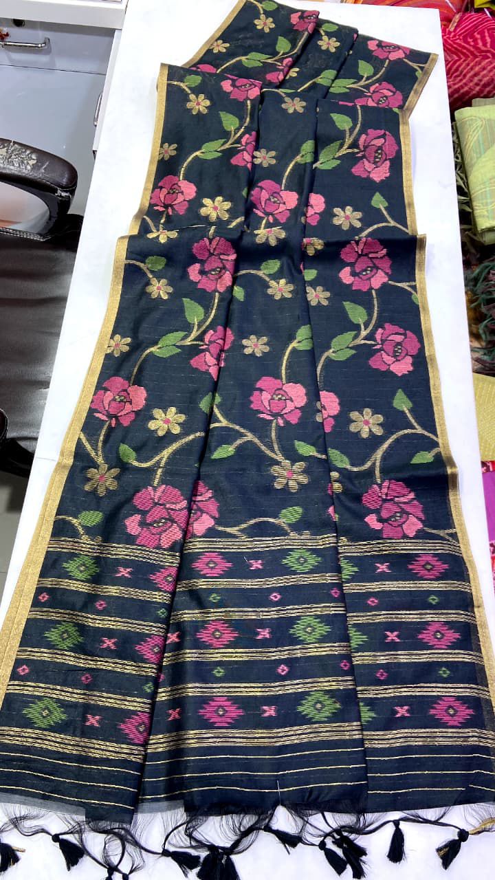 Weave Ritual Cotton Jamdani Designer Saree