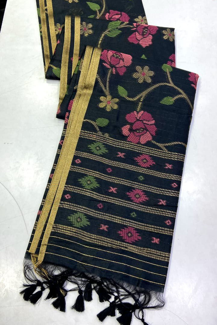 Weave Ritual Cotton Jamdani Designer Saree