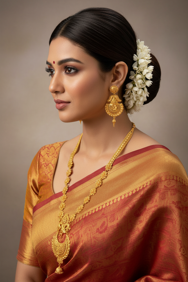 Forever Yours- Statement Gold Plated Long Necklace Set