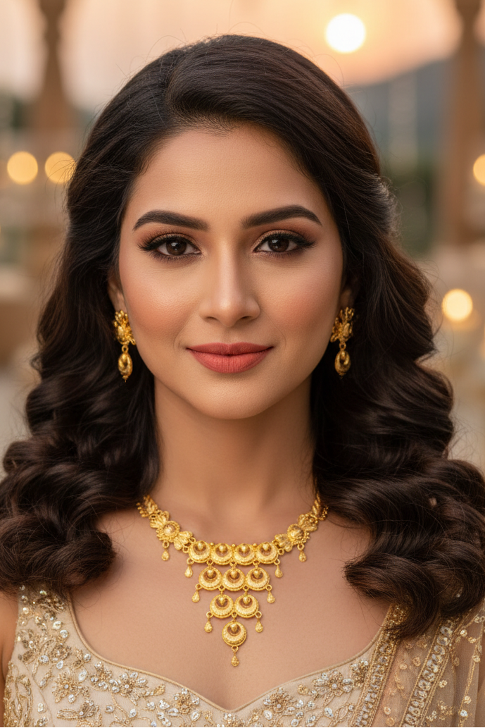 Golden Layers-Necklace Set(Jewellery)
