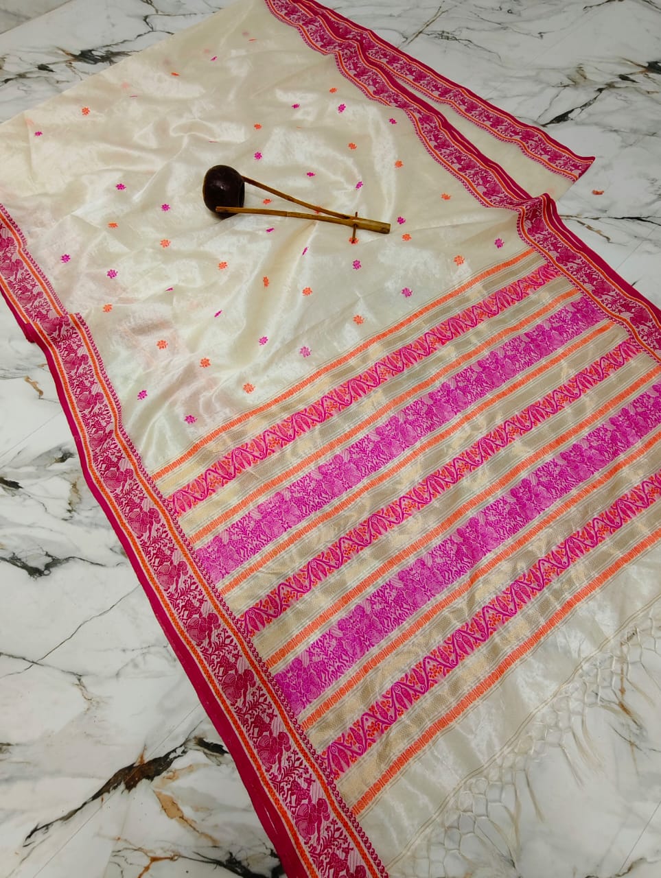 SMRITIKONA Pure Gacchi Tussar Silk Saree