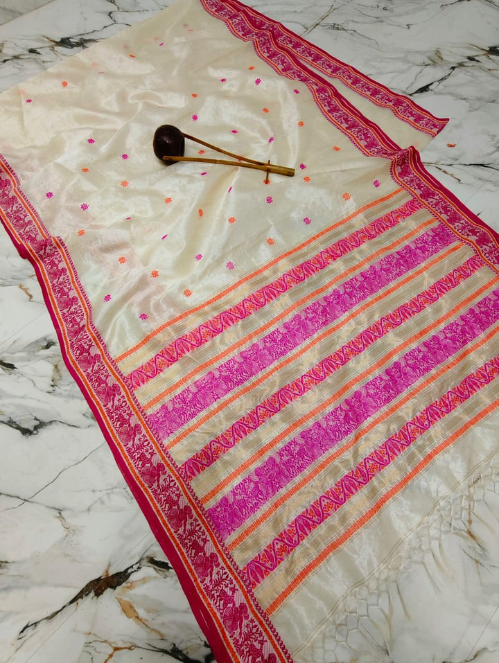 SMRITIKONA Pure Gacchi Tussar Silk Saree