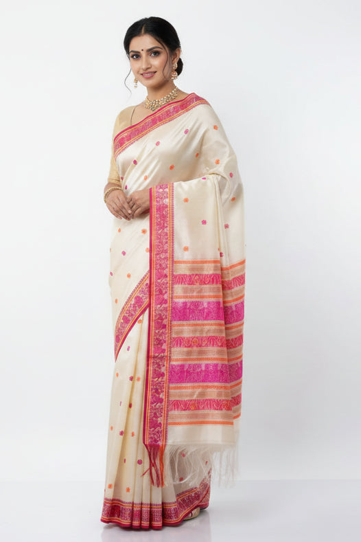 SMRITIKONA Pure Gacchi Tussar Silk Saree