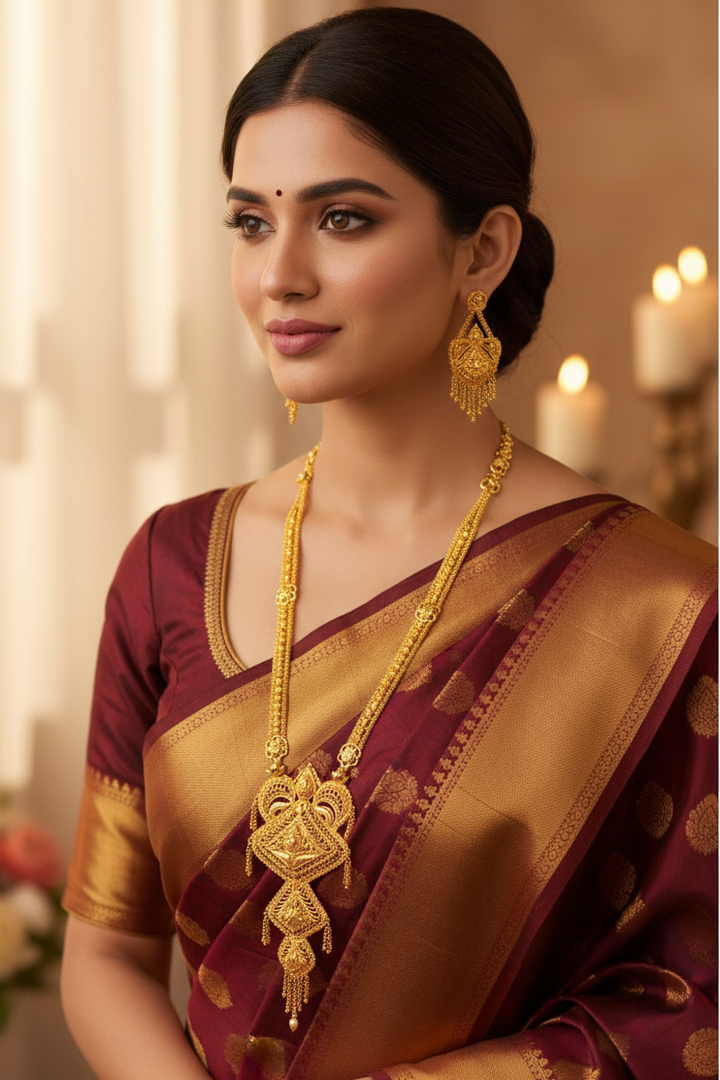 Gold Plated Bridal Feel - Statement Necklace Set