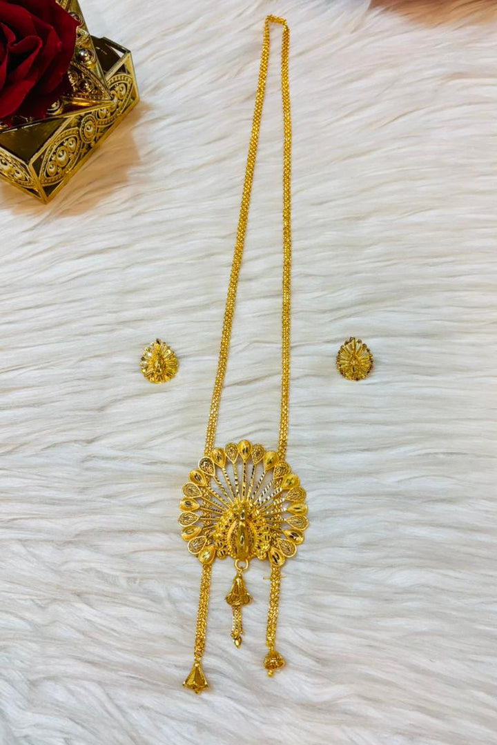 Peacock Aura-Statement Tie Chain Set