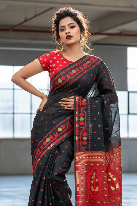 Nirob Prem Bengal Dhakai Jamdani Saree