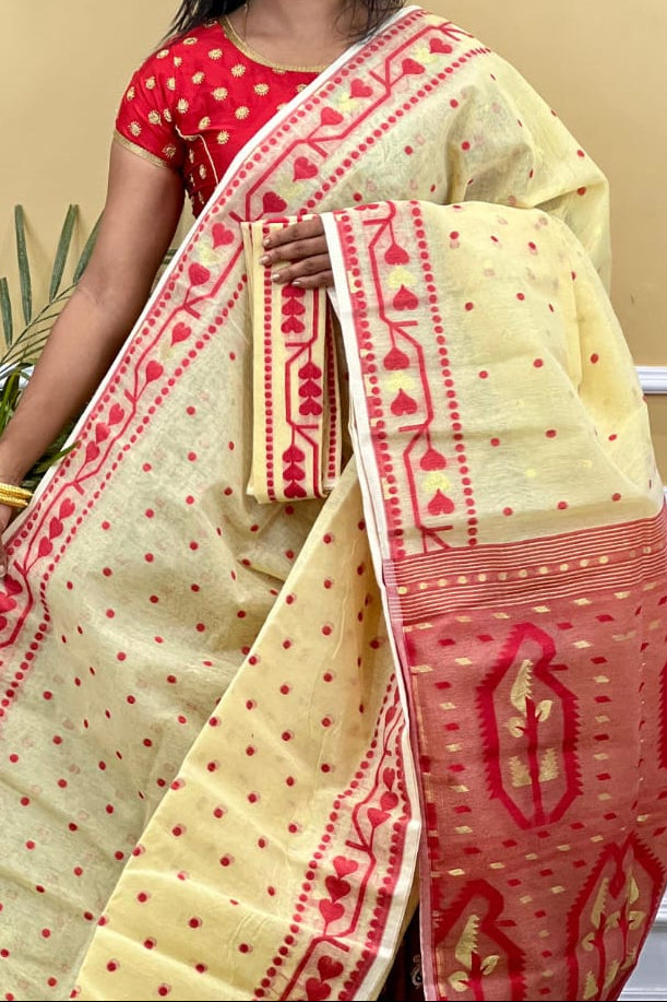 Nirob Prem Bengal Dhakai Jamdani Saree